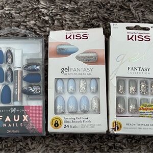 KISS Gel Fantasy Nails - Silver and Blue
